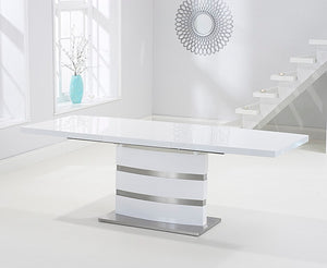 Bobby White 160cm extending to 220cm High Gloss Extendable Dining Table