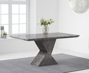Rico 160cm Grey Marble Dining Table with Hereford Dining Chairs